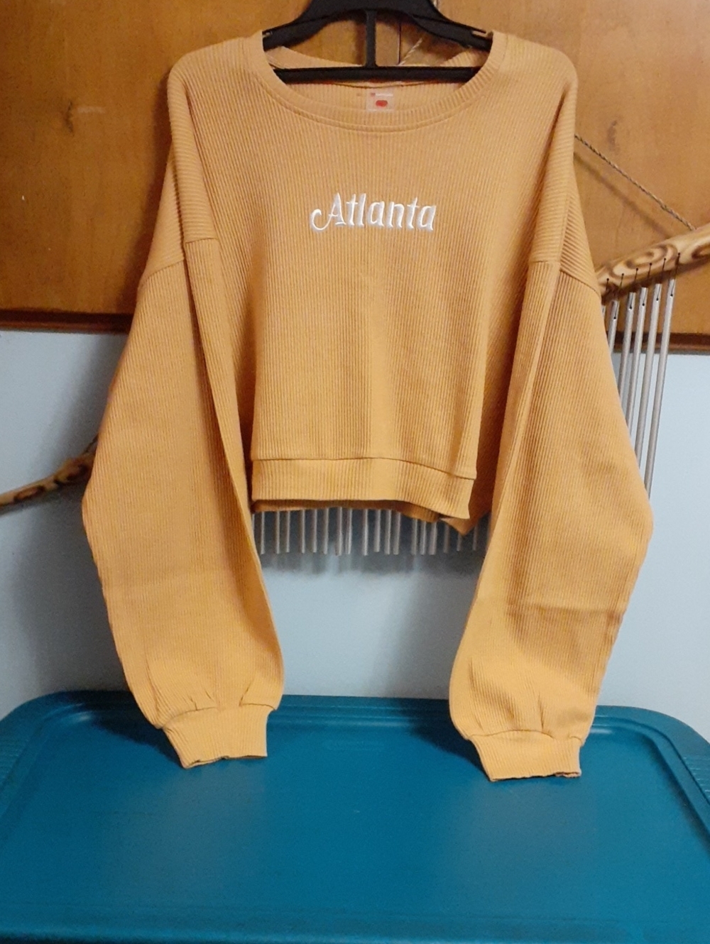 Atlanta Cropped Ribbed Sweatshirt style Mustard size L - 10